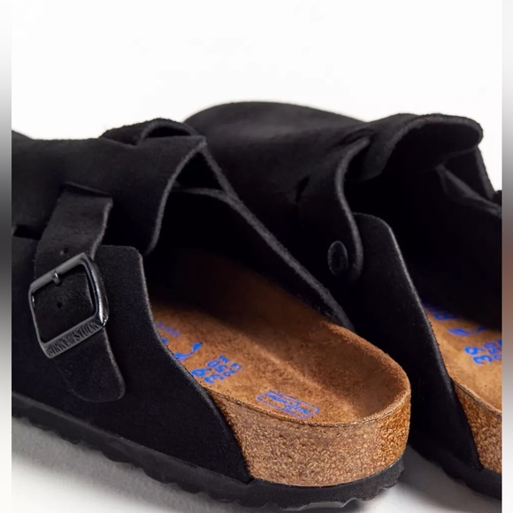 NWT Authentic Birkenstock Boston Soft Footbed Suede Leather in Black - Picture 8 of 16